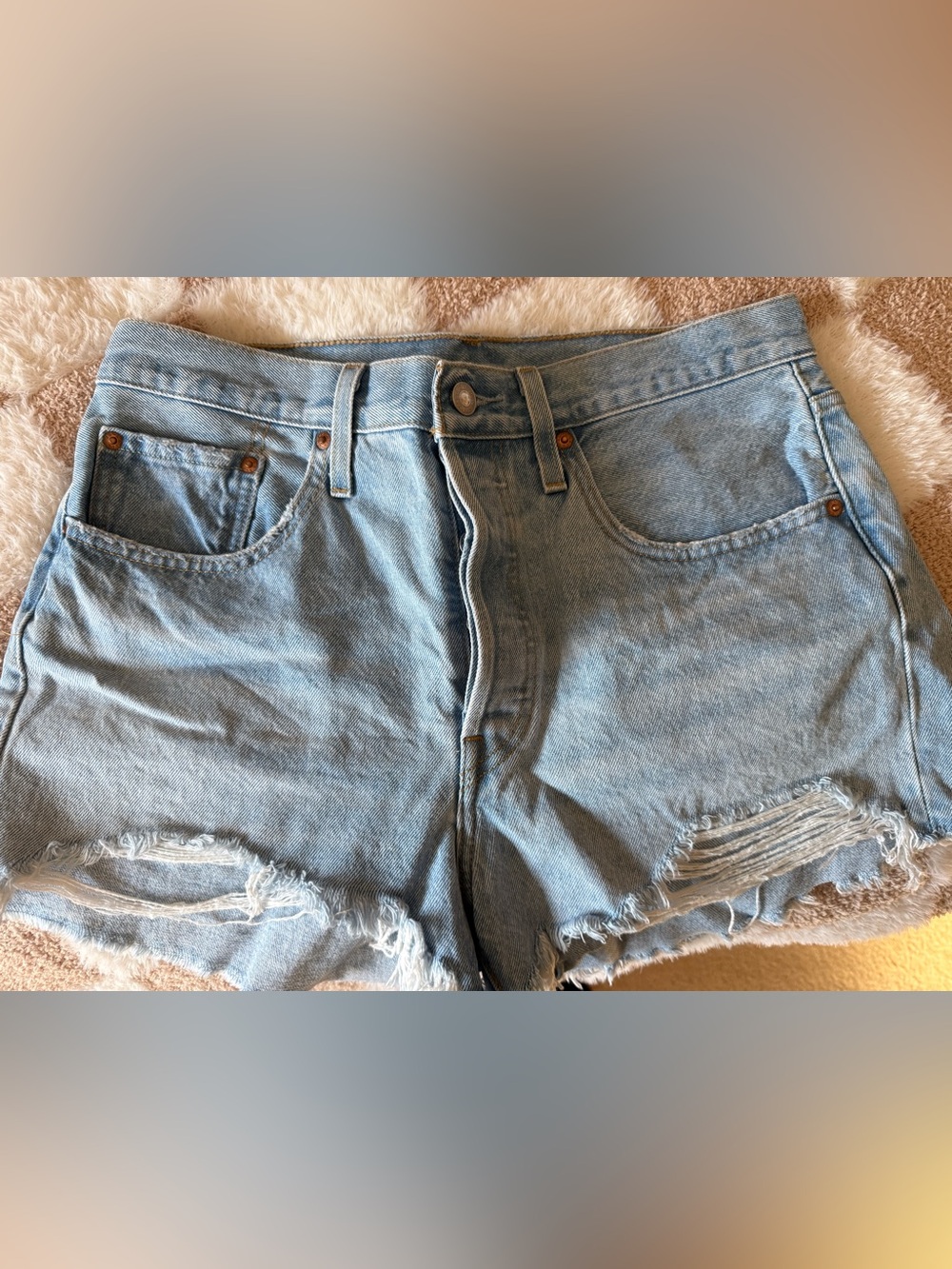 Light Blue Levi’s Denim Cutoff Women’s Jeans Shorts